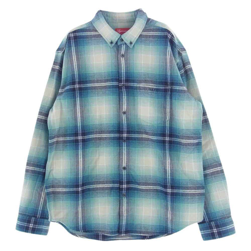 新品Supreme Shadow Plaid Flannel Shirt 青 M - トップス