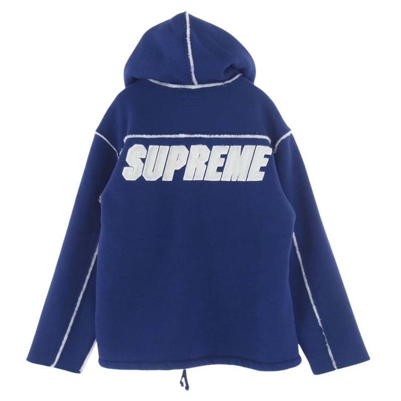 Supreme シュプリーム 21AW Faux Shearling Hooded Jacket フェイク シャーリング フーデッド ジャケット  ブルー系 L【中古】