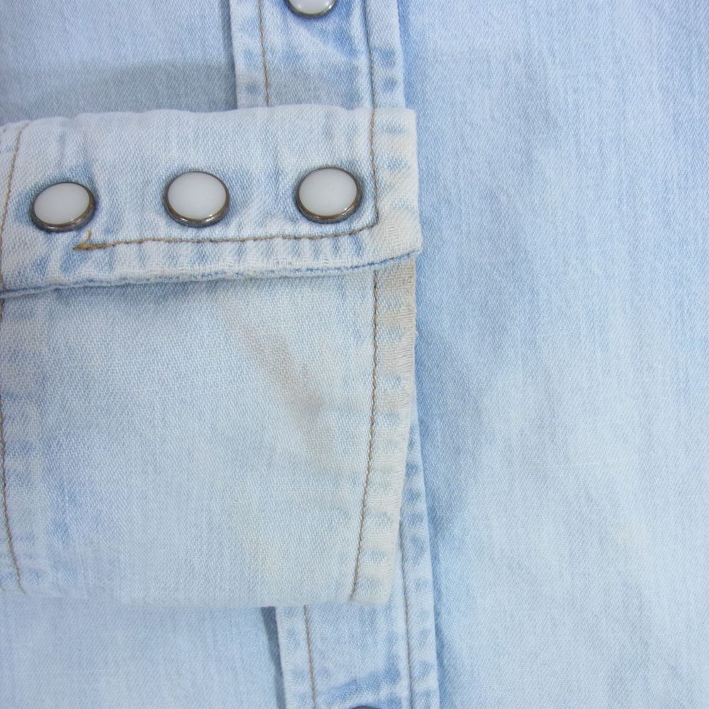 Ron Herman ロンハーマン WS9138 × WRANGLER ラングラー バック プリント ウェスタン 長袖 シャツ インディゴブルー系 L【中古】