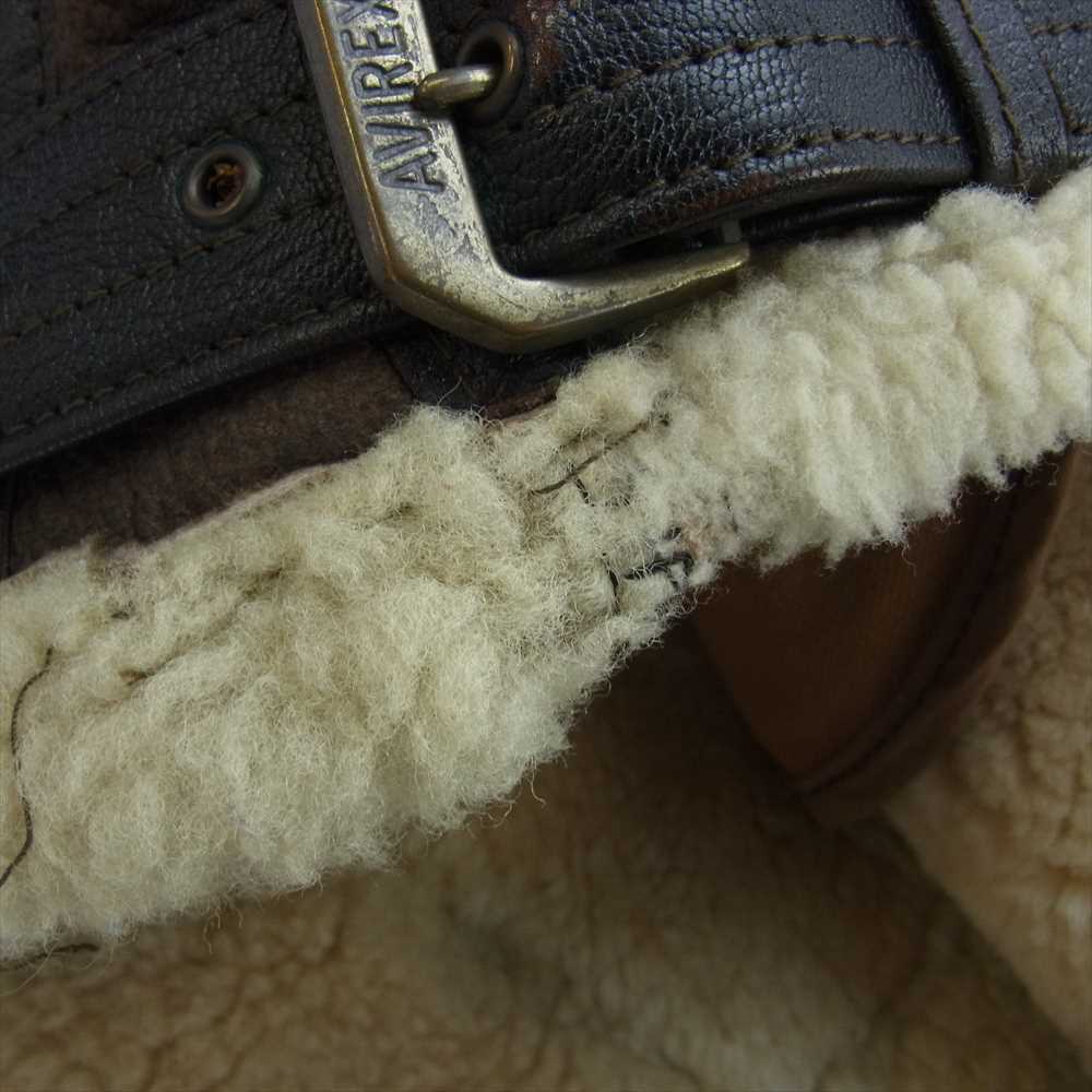 AVIREX アヴィレックス USA製 B-3 シープスキン ムートン ボア フライト ジャケット ブラウン系 42【中古】