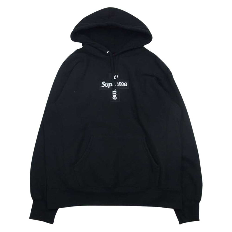 supreme cross box logo hooded black 20aw