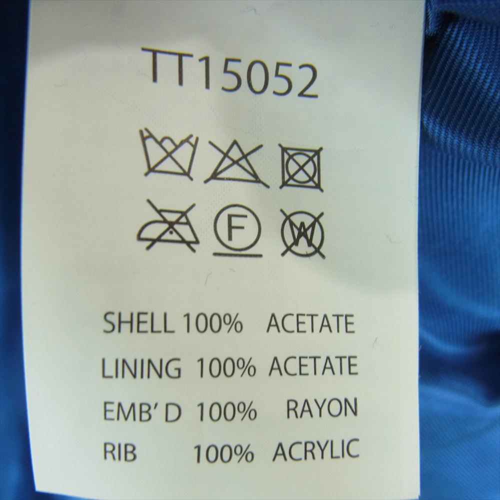 TAILOR TOYO テイラー東洋 22SS TT15052 50s Style Souvenir Jacket BLACK TIGER ALOHA HAWAII 虎 ハワイ サテン スーベニア ジャケット ブルゾン スカジャン ブルー系 ホワイト系 ブラック系 XL【中古】
