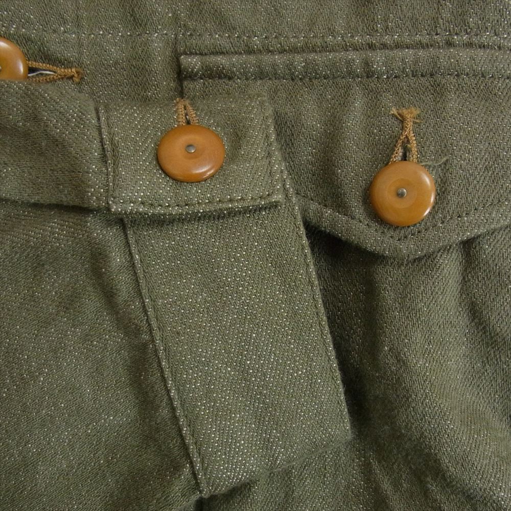 Nigel Cabourn ナイジェルケーボン 8045-00-80004 BATTLE DRESS JACKET バトルドレス デニム ミリタリー ジャケット カーキ系 46【中古】