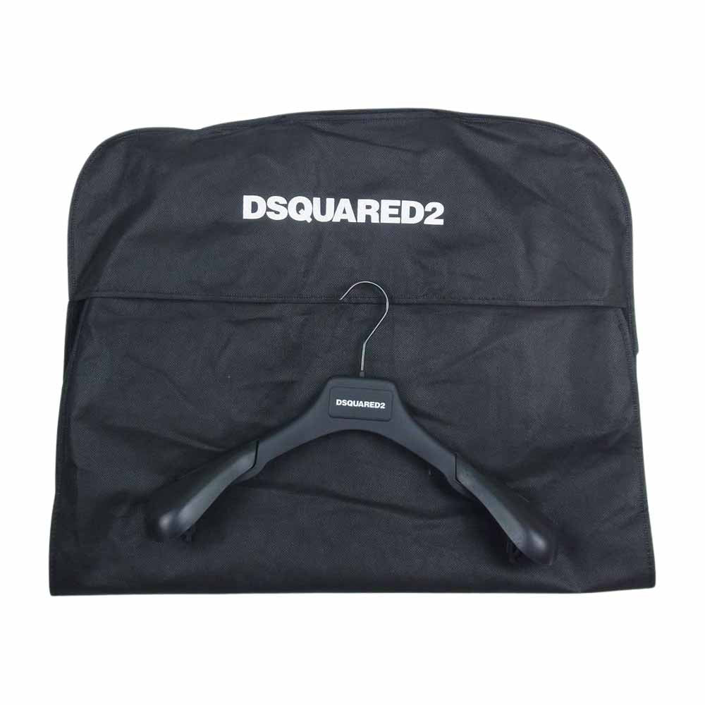 DSQUARED2 ディースクエアード 20AW S71AN0205 SY1512 エイジング加工 USED加工 レザー ダブルライダースジャケット ブラック系 48【中古】