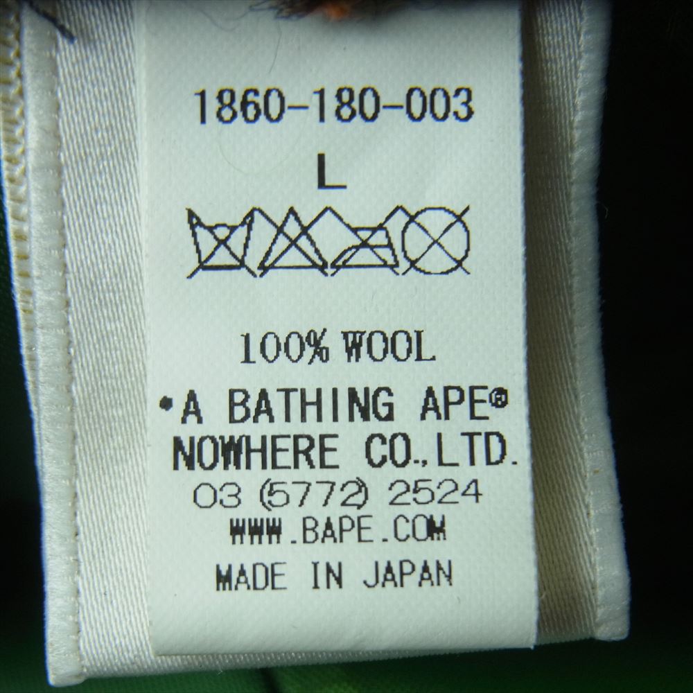 A BATHING APE アベイシングエイプ 1860-180-003 GORILLA WOOL ツイード キャスケット 帽子 グレー系 L【中古】