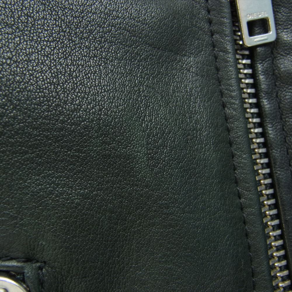 DIESEL ディーゼル TIMELESS タイムレス ラムレザー ダブル ライダース ジャケット ブラック系 S【中古】