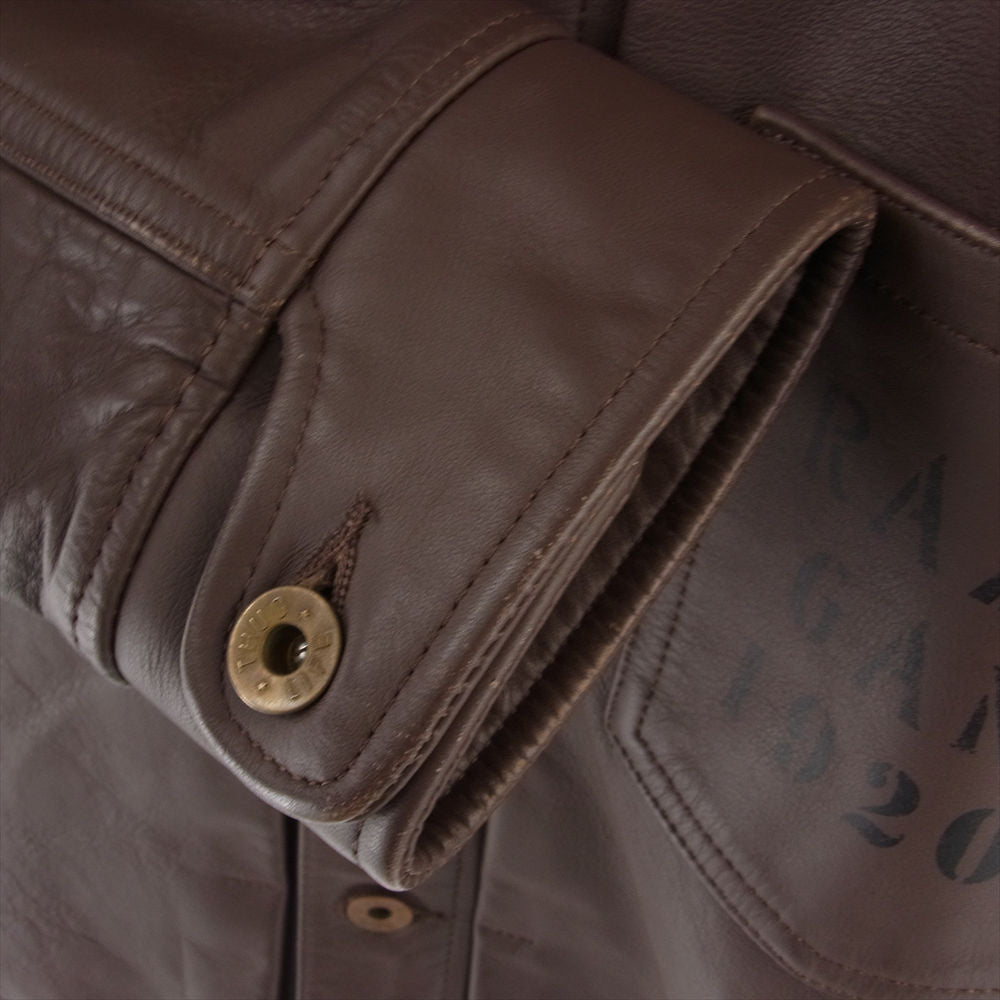 GANGSTERVILLE ギャングスタービル STAY SHARP G JACKET COW HIDE レザー ジャケット ブラウン系 M【中古】