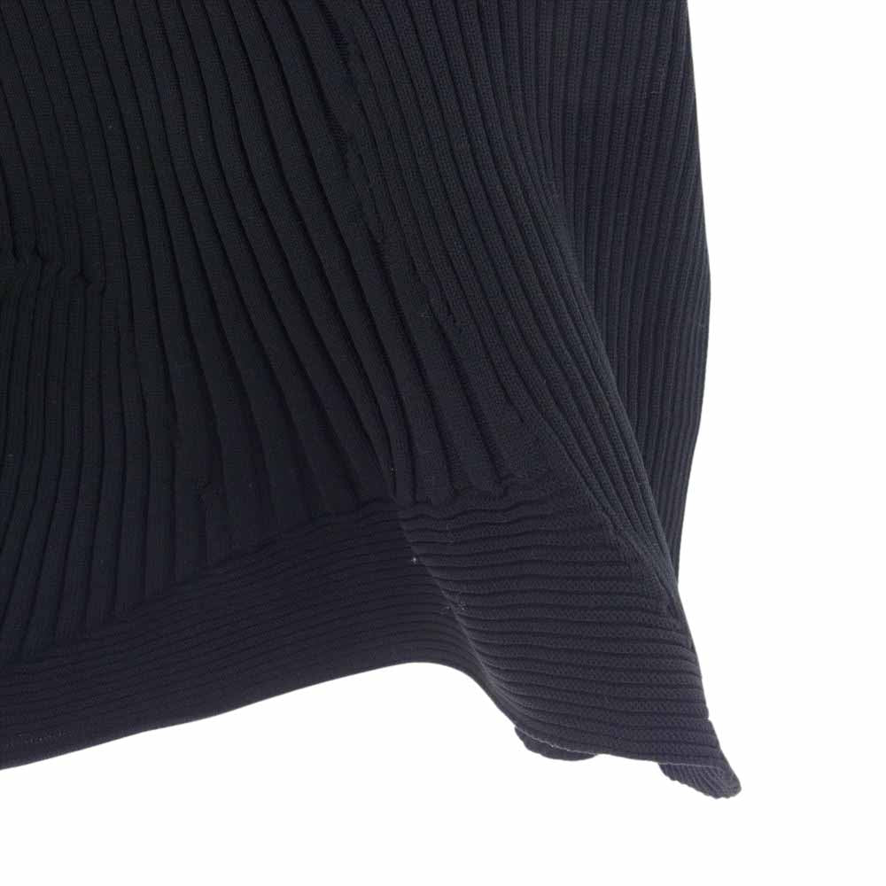 ISSEY MIYAKE イッセイミヤケ IM31-KH754-15 フロントデザイン 変形 プリーツ ニット ロング ワンピース ブラック系 2【美品】【中古】