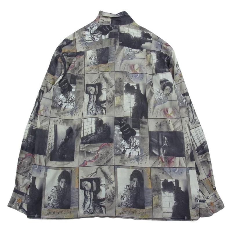 WACKO MARIA ワコマリア HAWAIIAN SHIRT L/S 晴雨緊縛図 総柄 レーヨン 長袖 アロハ シャツ マルチカラー系 M【中古】