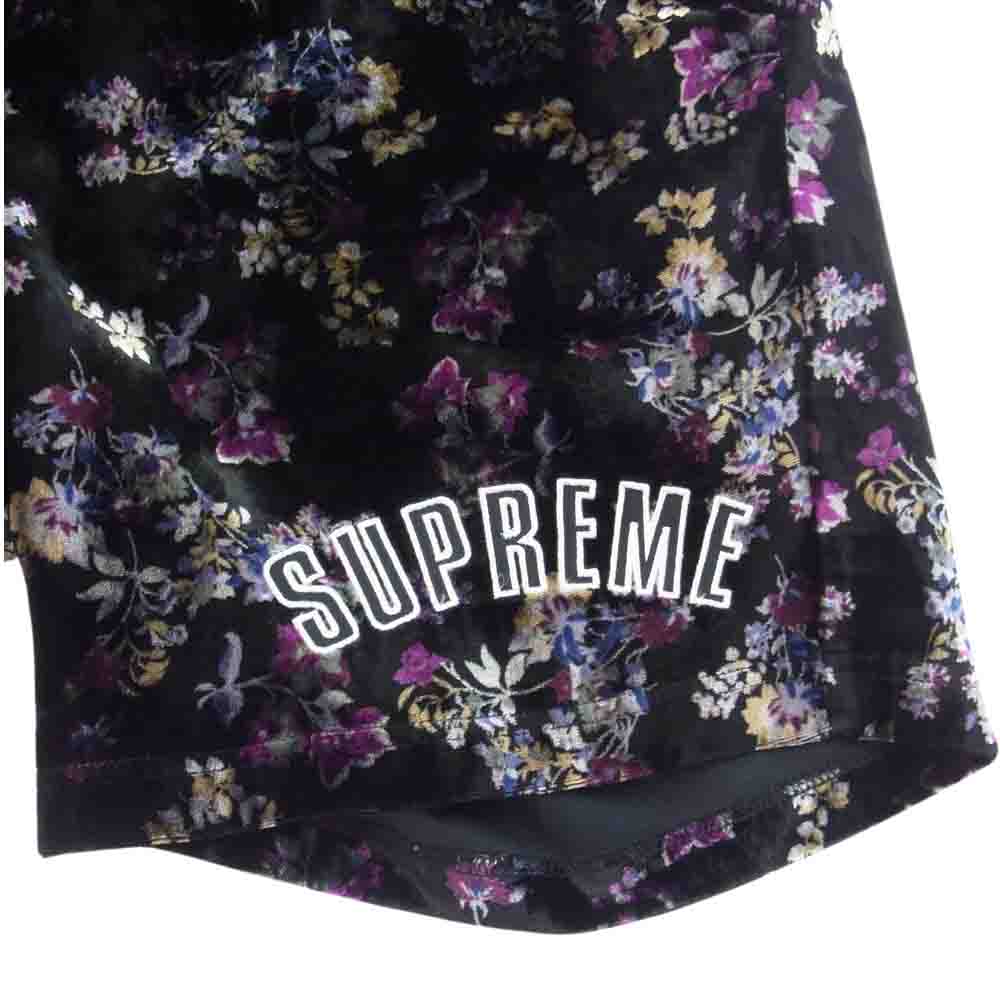 Supreme シュプリーム 19AW Floral Velour Baseball Short フローラル ベロア ベースボール ショーツ ハーフ パンツ マルチカラー系 S【美品】【中古】