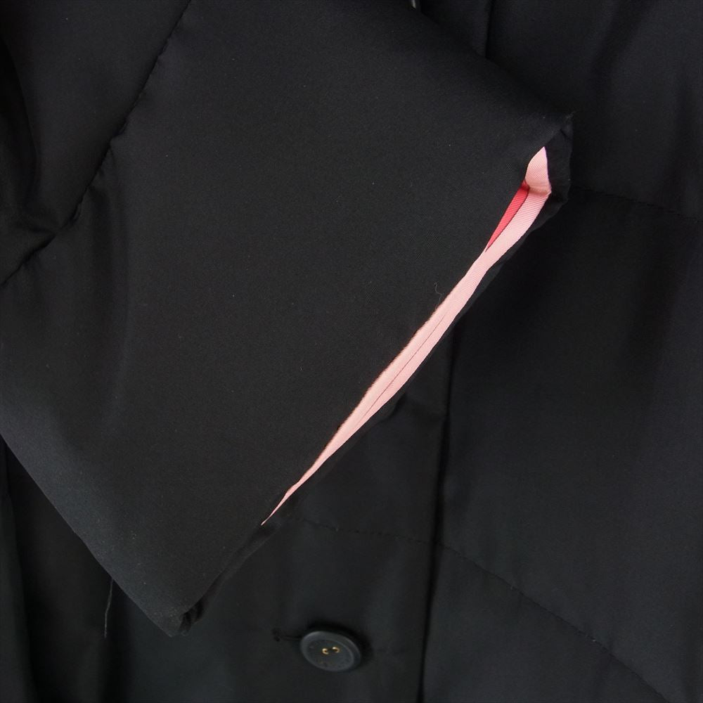 LEONARD レオナール 368181 シルク混 ダウン コート ジャケット 内総柄 フラワー 花柄 ブラック系 42【極上美品】【中古】