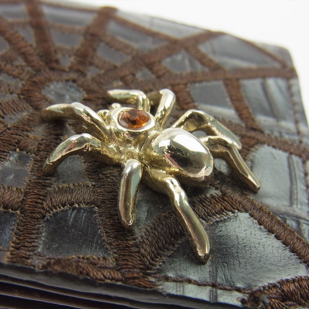 SAMANTHA KINGZ サマンサキングス レザー カードケース スパイダー クモ 蜘蛛 ブラウン系【中古】