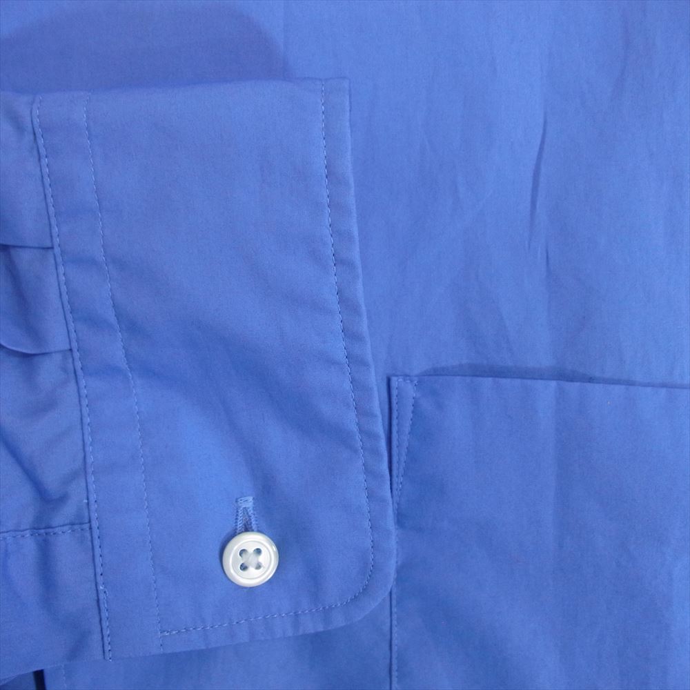 GRAPHPAPER グラフペーパー GM224-50032B BROAD L/S OVERSIZED BAND COLLAR SHIRT オーバーサーズ バンドカラー ブロード 長袖 シャツ ブルー系 F【中古】