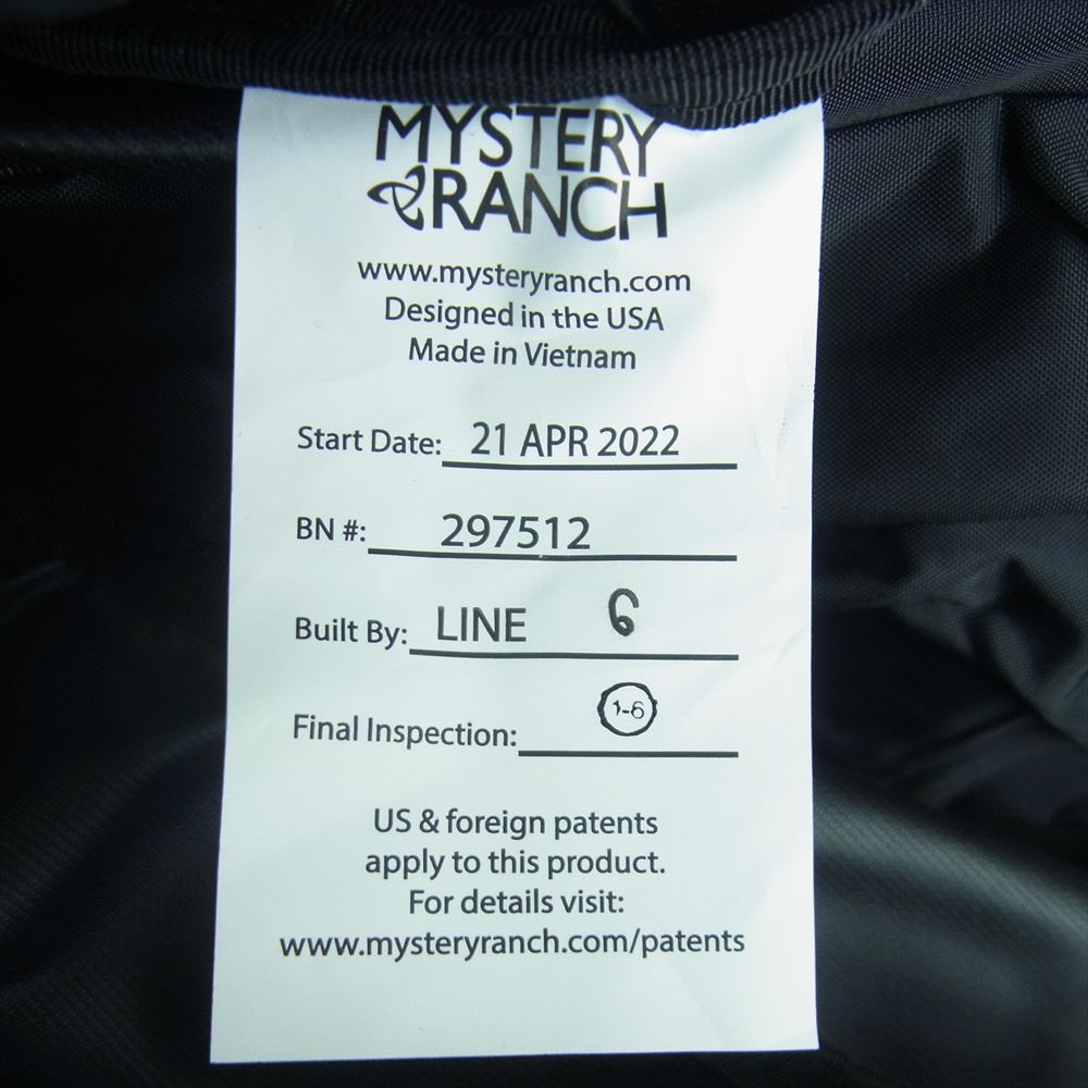MYSTERY RANCH ミステリーランチ gallagator ギャラゲーター リュック バックパック デイパック ブラック系【極上美品】【中古】