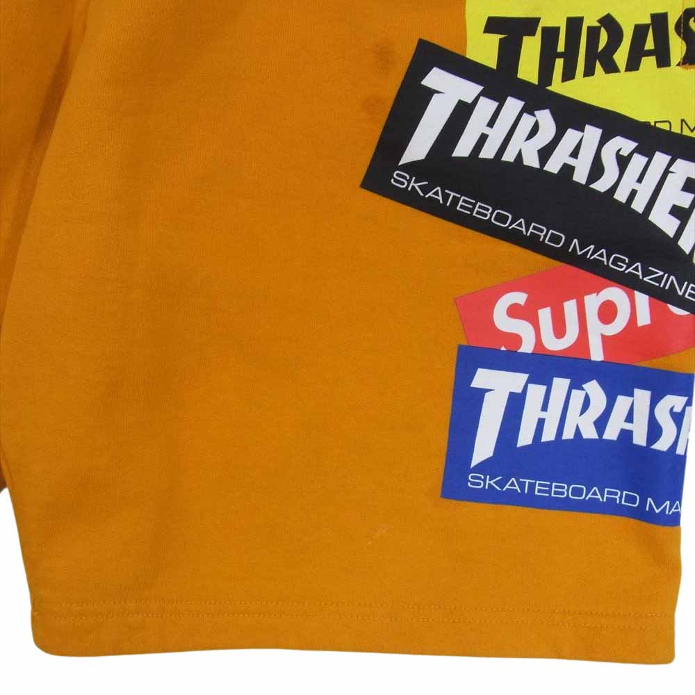 Supreme シュプリーム 21AW Thrasher Multi Logo Sweat Short スラッシャー マルチロゴ スウェット ショーツ オレンジ系 XL【中古】
