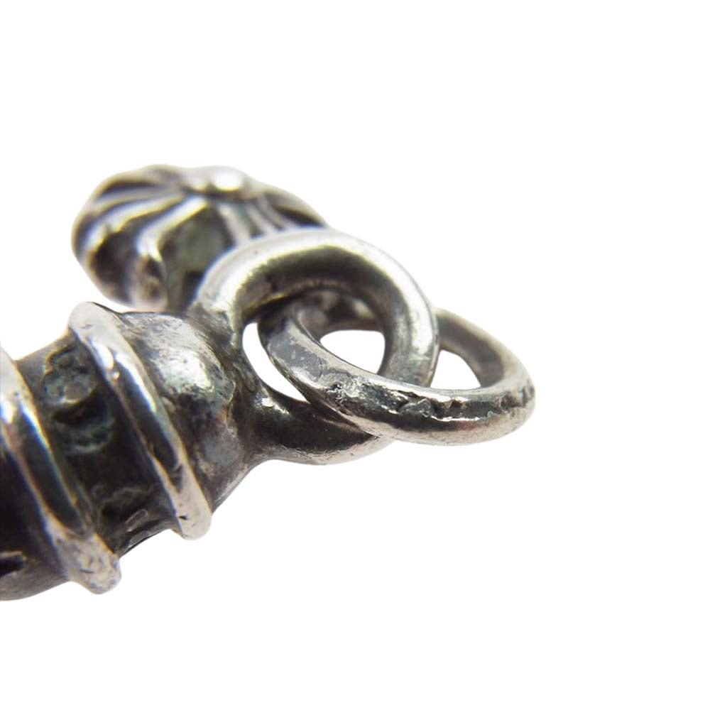 CHROME HEARTS クロムハーツ(原本無) PHONE STRAP CHプラス タイニー レザー フォン ストラップ キーホルダー ダークブラウン系【中古】