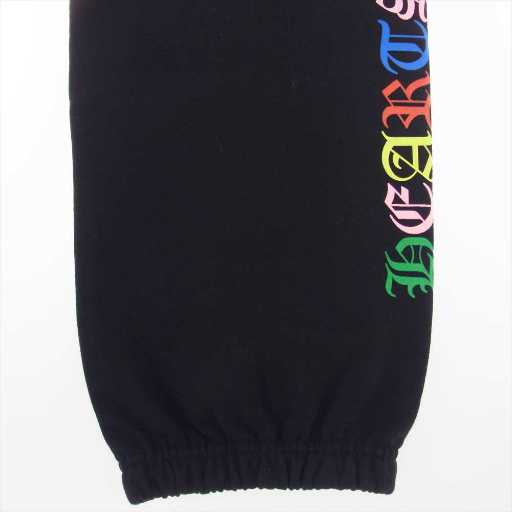 CHROME HEARTS クロムハーツ(原本無) 22SS MLTCOL CEM CRS SWT PNT マルチカラー セメタリークロス スウェット パンツ ブラック系 L【極上美品】【中古】