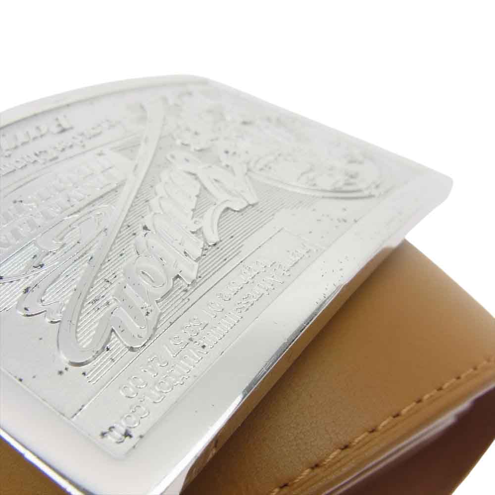 LOUIS VUITTON ルイ・ヴィトン M6812 サンチュール ジーンズ スクエア バックル レザー ベルト ライトブラウン系【中古】