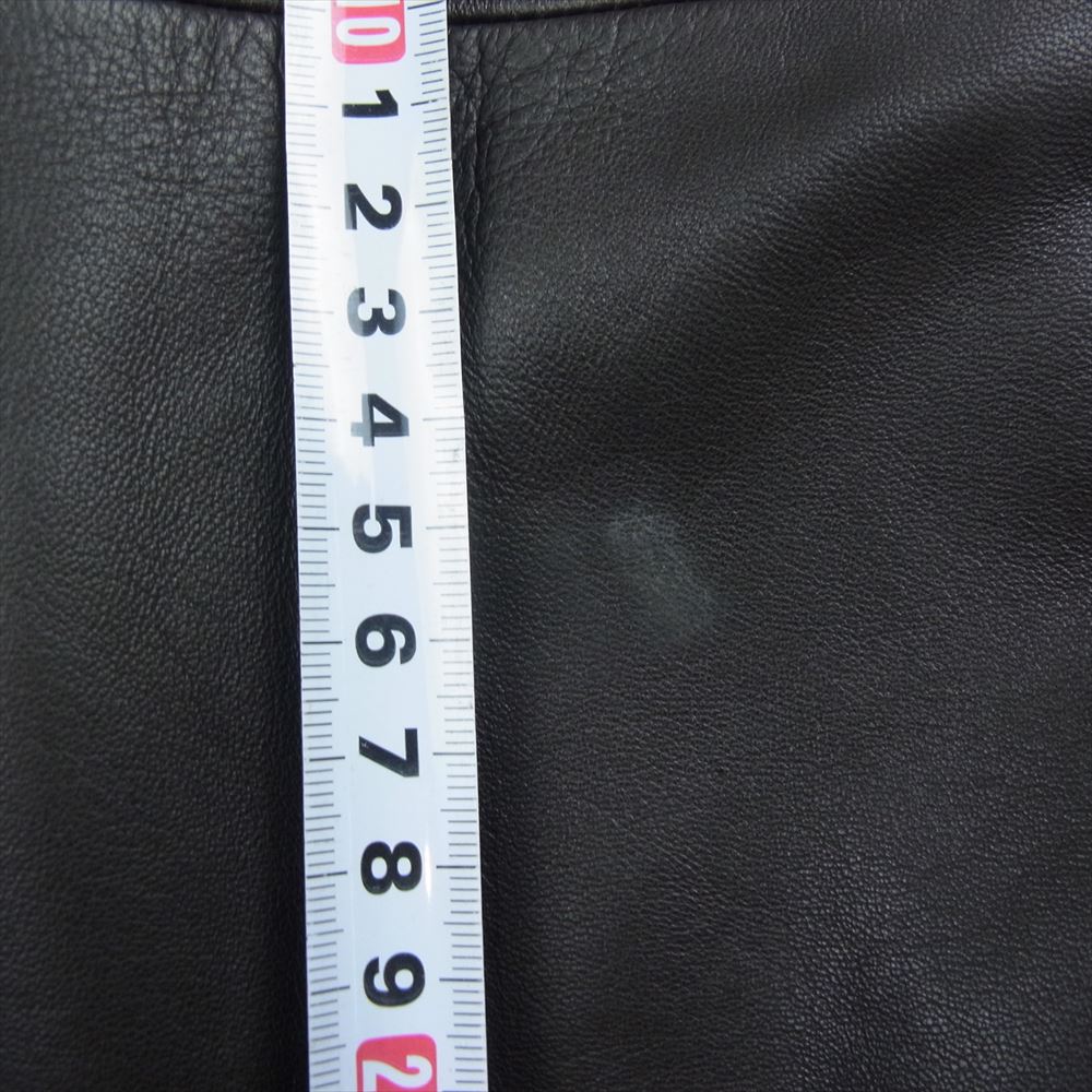 BURBERRY BLACK LABEL バーバリーブラックレーベル BMP18-309-58 ラビットファー付 ラムレザー ジップ ジャケット ノバチェック ブラウン系 L【中古】