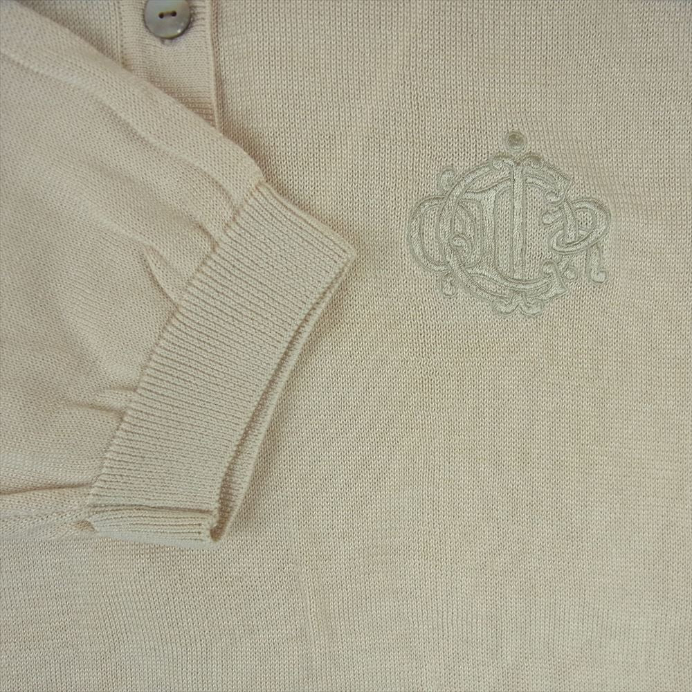 Christian Dior クリスチャンディオール KW3V13051 襟付き 刺繍 半袖 シャツ ニット コットン ベージュ系 ピンクベージュ系 M【中古】