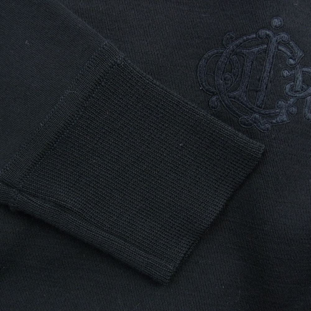 Christian Dior クリスチャンディオール コットン 刺繍 ニット タイト スカート セットアップ ブラック ブラック系 L【中古】