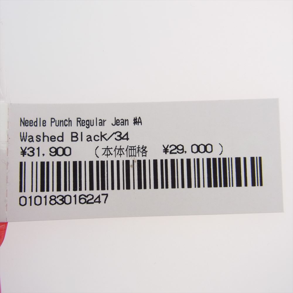 Supreme シュプリーム 23AW Needle Punch Regular Jean #A ニードル パンチ レギュラー ジーンズ グレー系 ブラック系 34【極上美品】【中古】