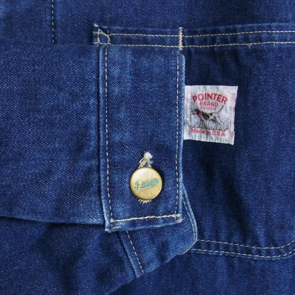 POINTER ポインター USA製 裏地ブランケット デニム カバーオール ジャケット インディゴブルー系 S【中古】