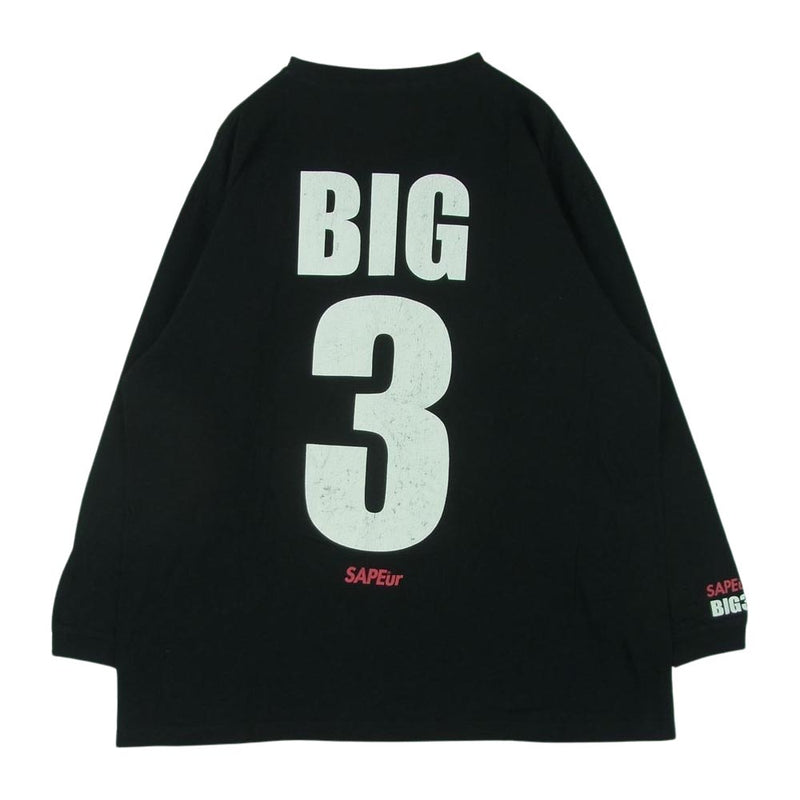 サプール BIG3 LS TEE ビッグ3 長袖 Tシャツ ロンT カットソー コットン ベトナム製 ブラック系 XXL【中古】