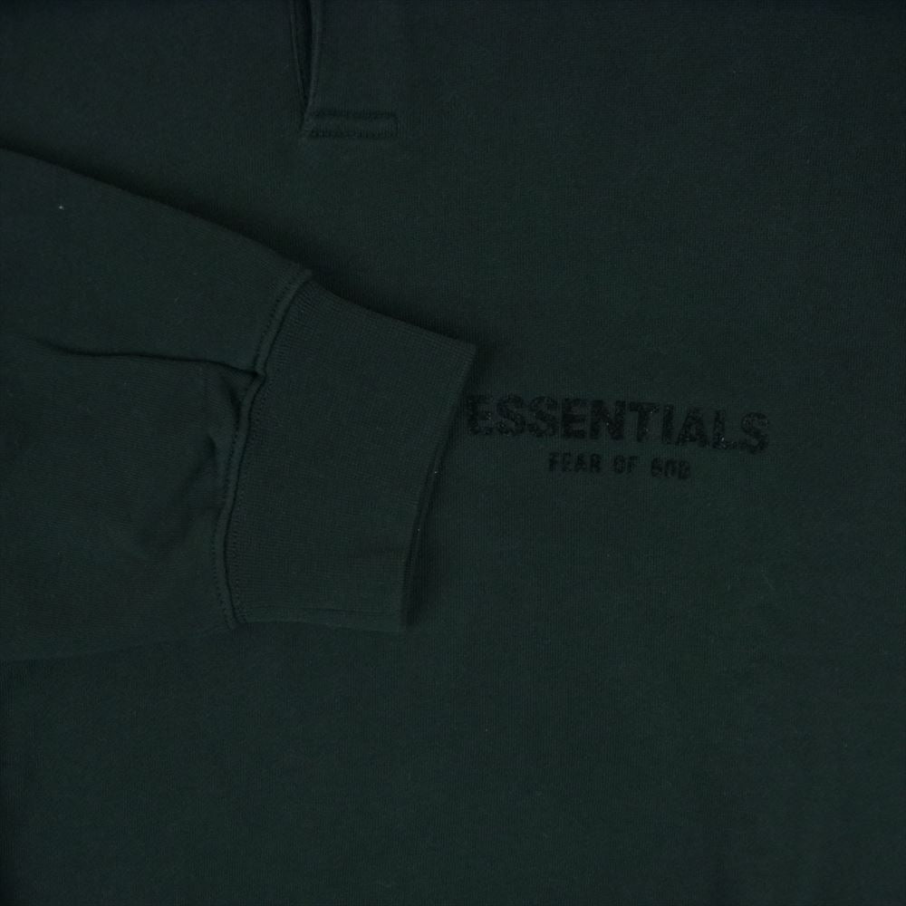 FEAR OF GOD フィアオブゴッド ESSENTIALS LS Polo エッセンシャルズ ロゴ 長袖 ポロ シャツ ブラック系 ダークグレーに近い黒系【中古】