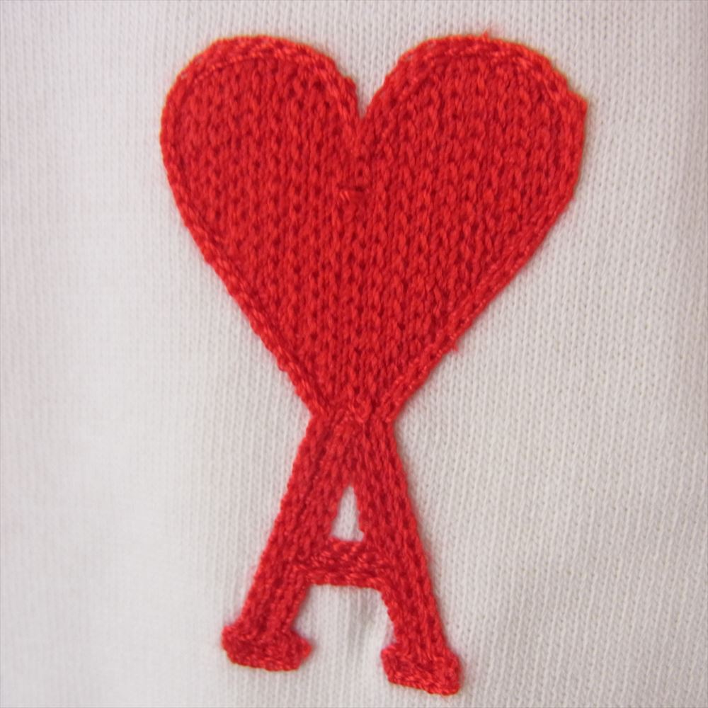アミパリス alexandre mattiussi アレクサンドル・マテュッシ AMI DE COEUR クラシックフィット ハートロゴ刺繍 半袖Tシャツ ホワイト系 M【中古】