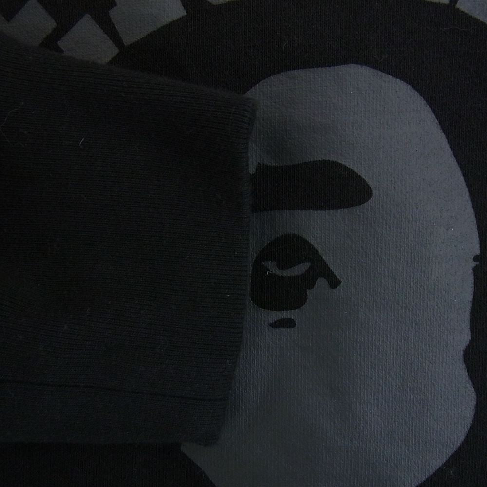 NEIGHBORHOOD ネイバーフッド 001SWJ231901C × A BATHING APE ア ベイシング エイプ BAPE NBHD RELAXED FIT CREWNECK リラックス フィット ロゴ プリント クルーネック スウェット トレーナー ブラック系 XL【中古】