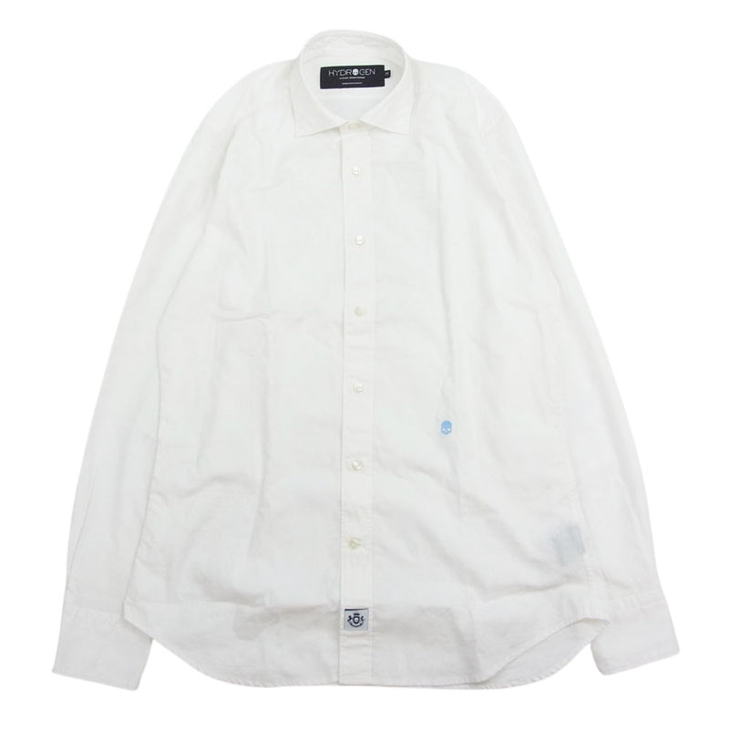 HYDROGEN ハイドロゲン WHITE CAMOUFLAGE SHIRT スカル刺繍 カモフラ 長袖 シャツ ホワイト系 M【中古】