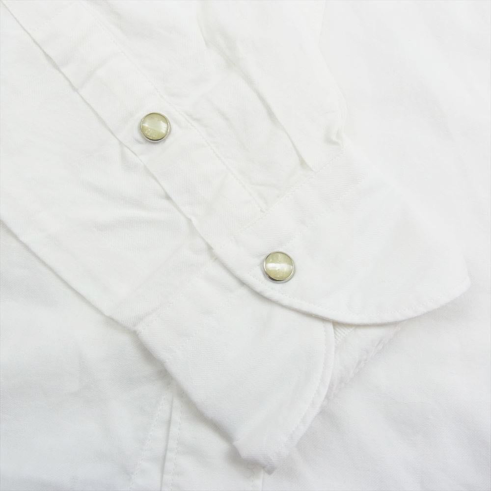 HYDROGEN ハイドロゲン WHITE CAMOUFLAGE JACQUARD SHIRT スカル刺繍 カモフラ 長袖 シャツ ホワイト ホワイト系 L【中古】