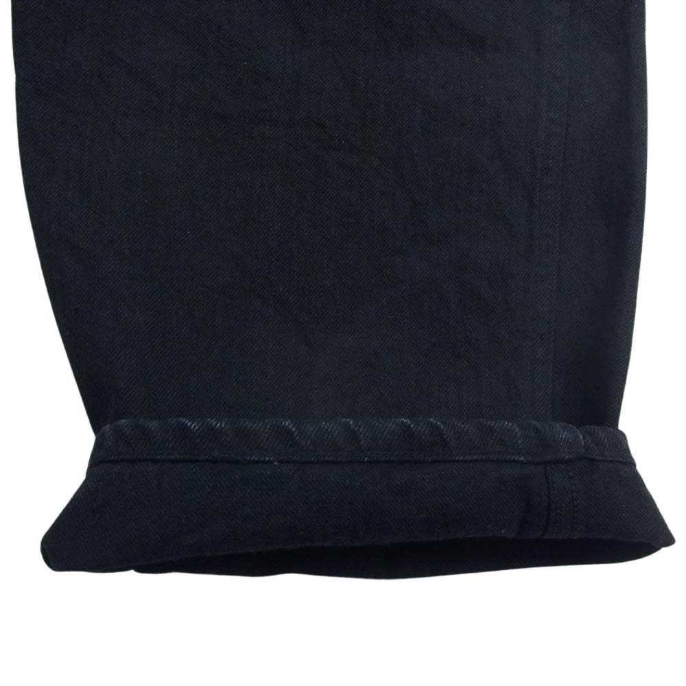 COMOLI コモリ 23SS x01-03001 ベルテッド ワイド ボタンフライ ブラック デニム パンツ ブラック系 2【中古】