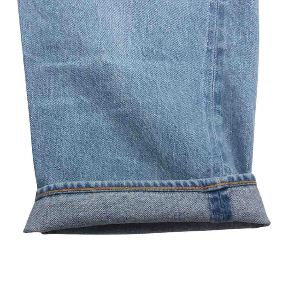 COMOLI コモリ 23SS x01-03004 5P ブリーチ コットン ワイド ボタンフライ デニム パンツ ジーンズ インディゴブルー系 1【中古】