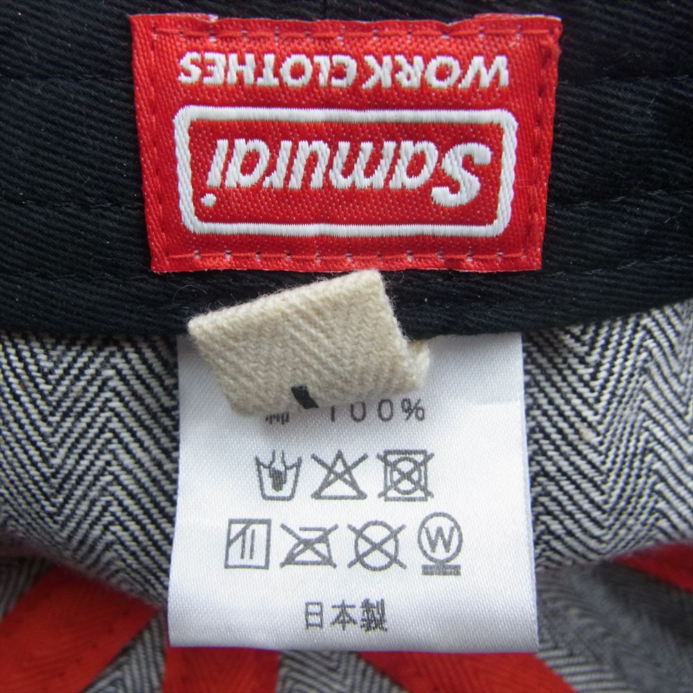 SAMURAI JEANS サムライジーンズ samurai work clothes ヘリンボーン キャスケット ブラック系 L【中古】