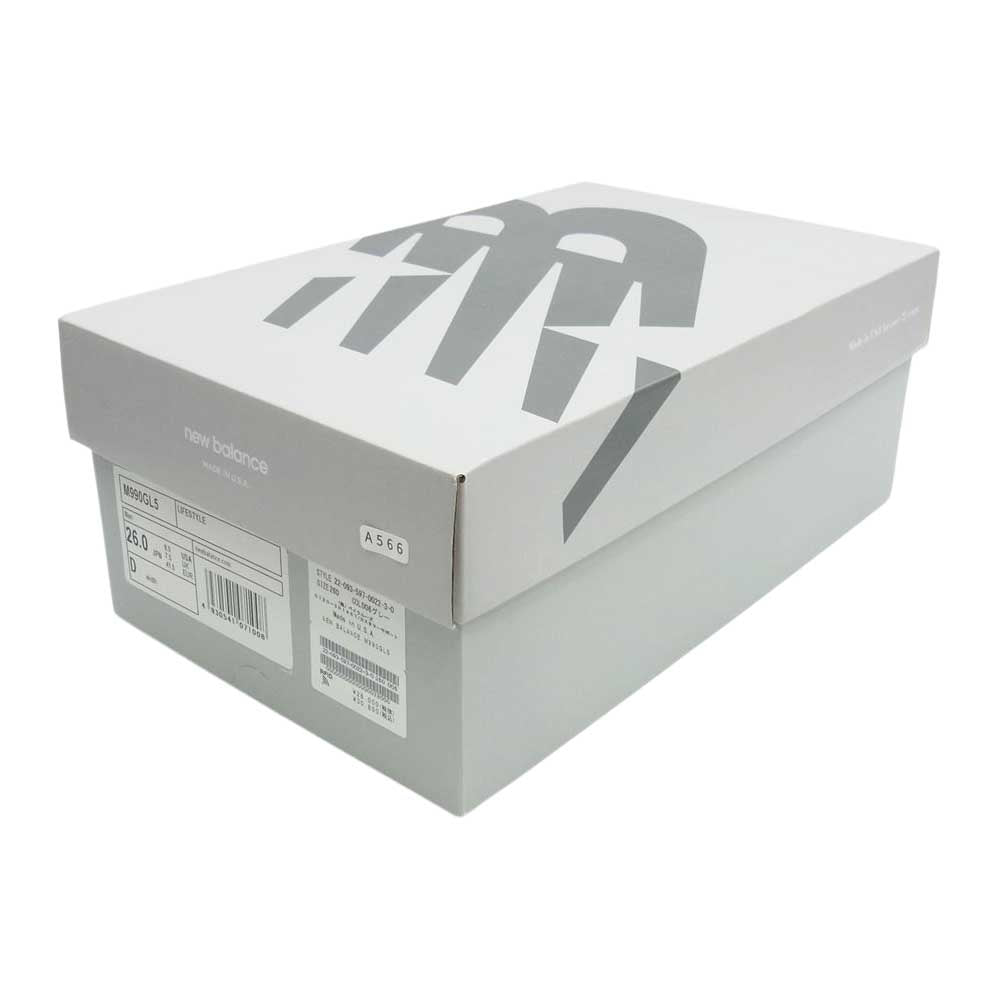 NEW BALANCE ニューバランス M990GL5 990V5 made in USA アメリカ製 Gray スニーカー グレー系 26cm【中古】