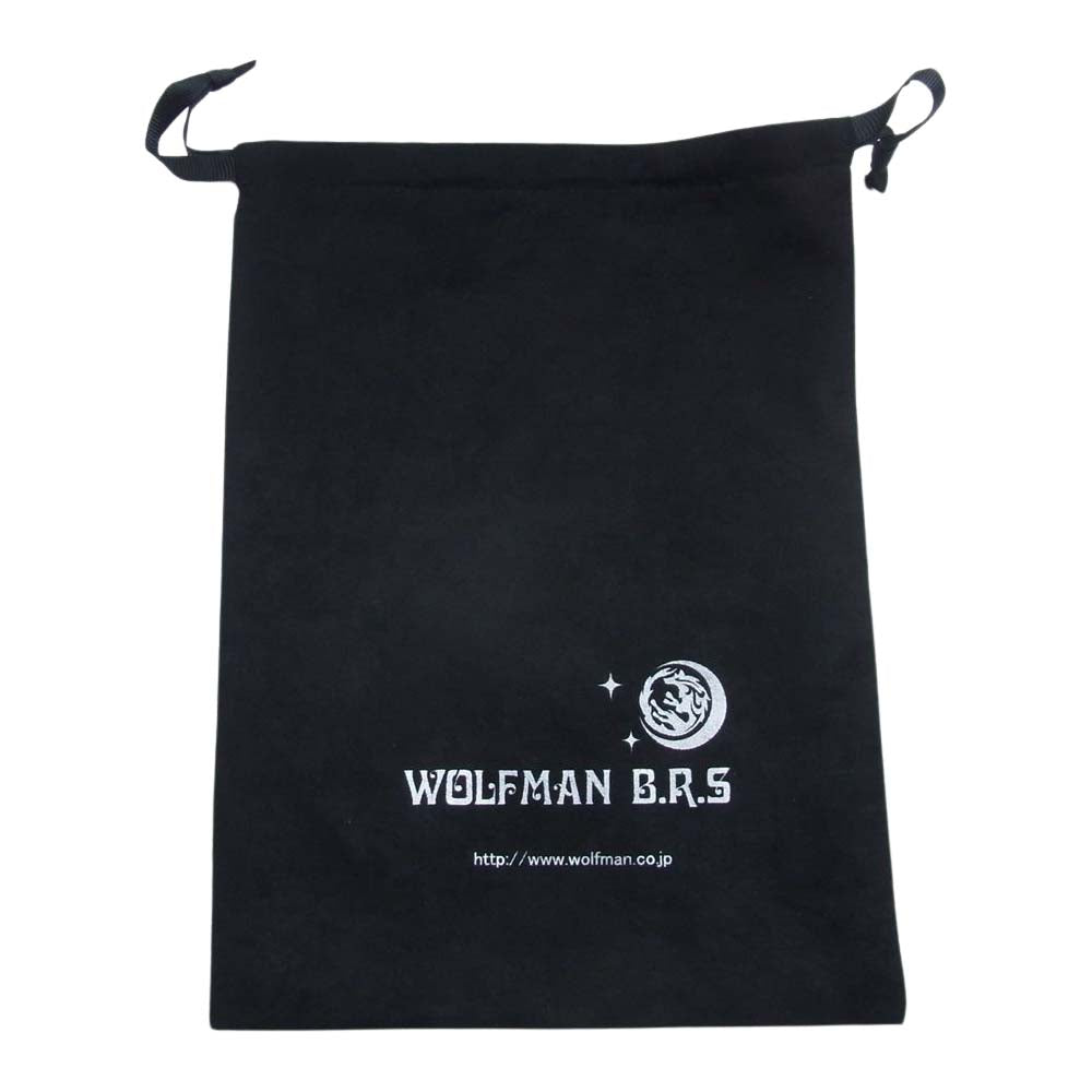 ウルフマンブラザース ウルフクロー バッファローレザー ショートウォレット 二つ折り 財布 ブラック系【中古】