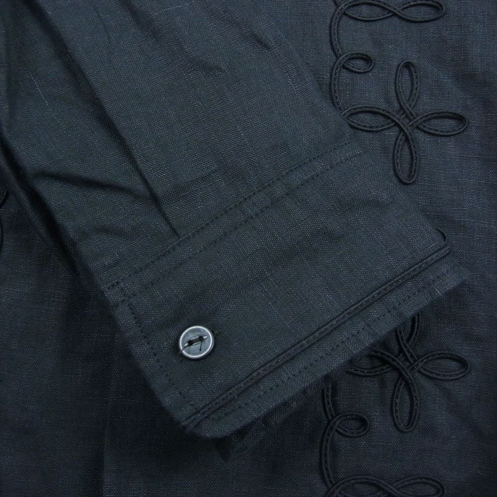 RUDE GALLERY ルードギャラリー 18SS リネン スタンドカラー シャツ 長袖 ブラック ブラック系 3【中古】