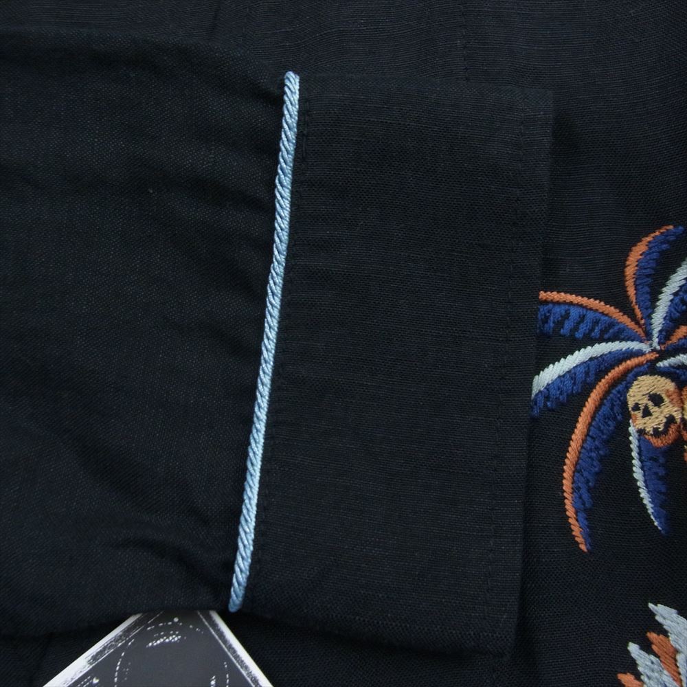 RUDE GALLERY ルードギャラリー 18SS 68343-6 リネン ガウン 刺繍 ノーカラー コート ブラック系 6(F)【新古品】【未使用】【中古】
