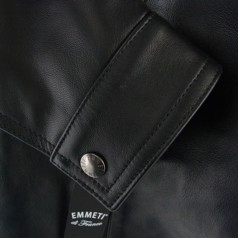 エンメティ 国内正規品 JURI ユリ ラムナッパレザー シングルライダース ジャケット ブラック系 44【新古品】【未使用】【中古】