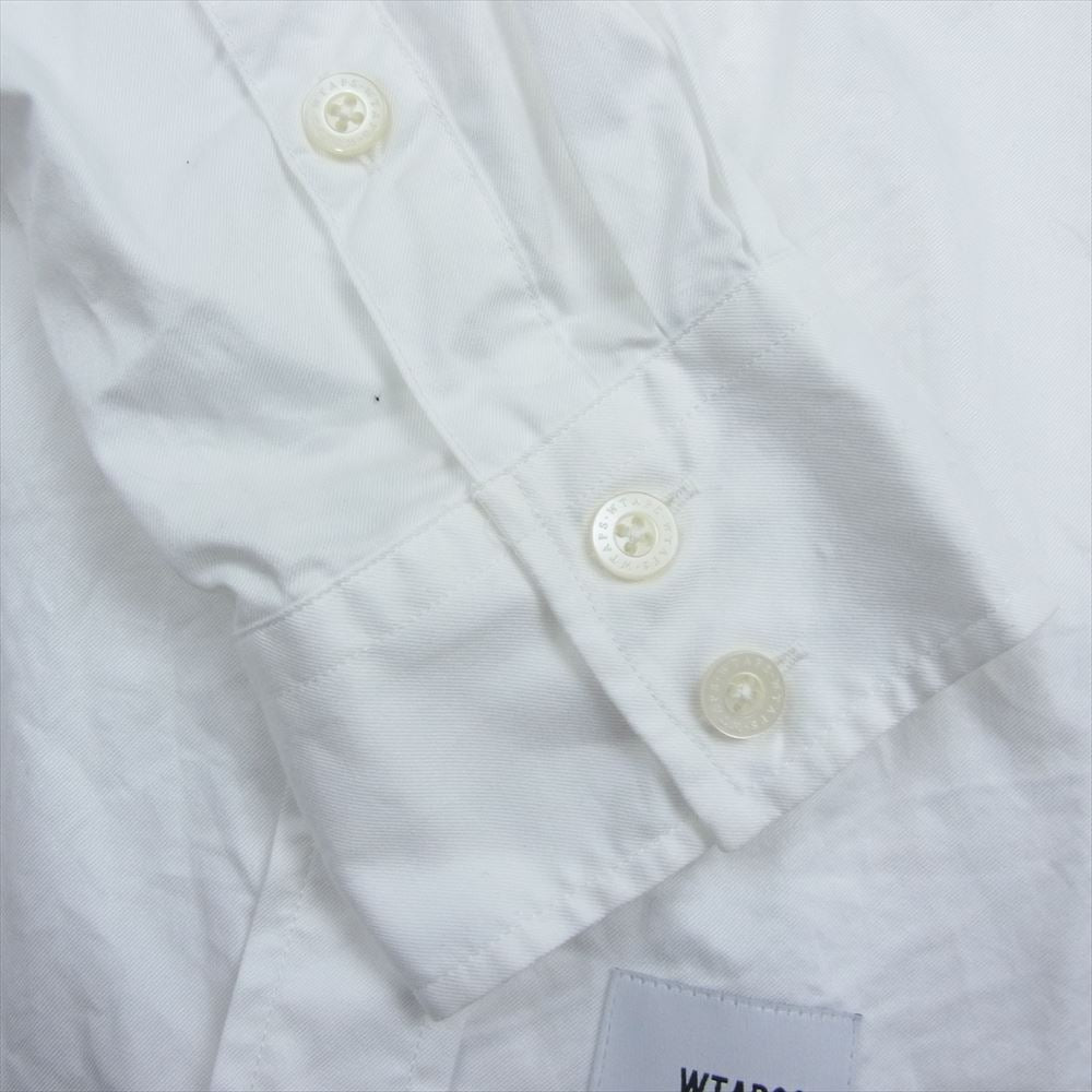 WTAPS ダブルタップス 21AW 211TQDT-STM01 BD LS COTTON TWILL CANCLINI コットン ツイル ボタンダウン シャツ 長袖 ホワイト系 04【中古】