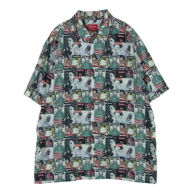 Supreme シュプリーム 23SS Magazine S/S Shirt マガジン フォト 総柄 半袖 レーヨン シャツ マルチカラー系 L【中古】