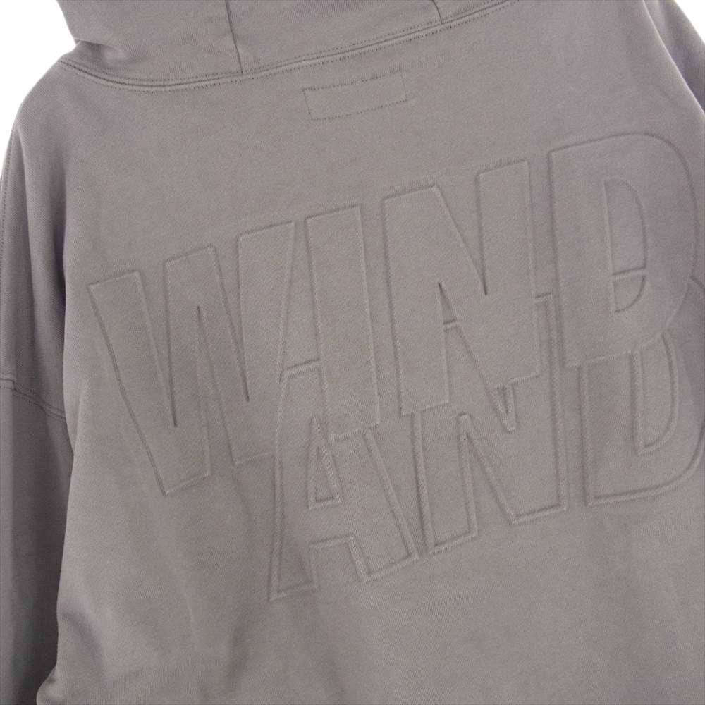 WIND AND SEA ウィンダンシー 21AW WDS-10TH-CS-04 EMBOSSED HOODIE エンボス加工 フーディー ロゴ パーカー グレー系 L【中古】