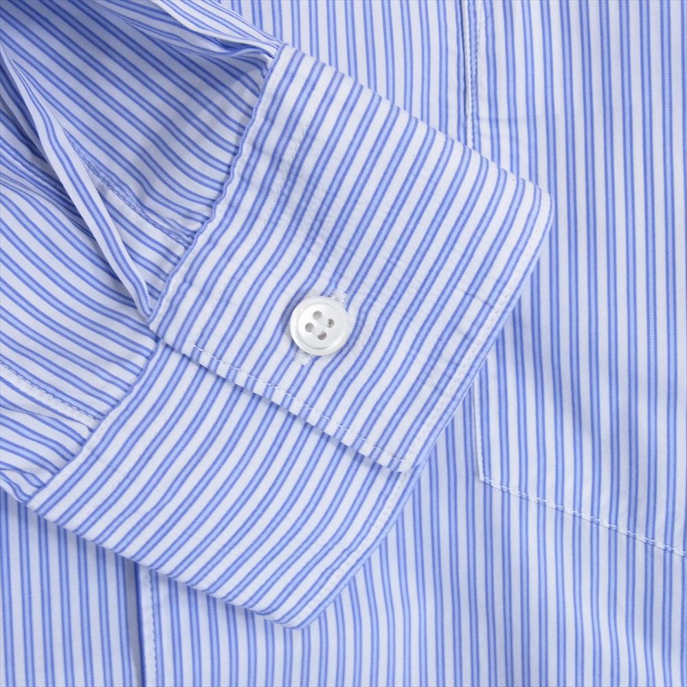 COMME des GARCONS コムデギャルソン CDGS2ST フランス製 FOREVER STRIPE POPLIN SHIRT NARROW CLASSIC STRIPE ストライプ コットン 長袖 シャツ ブルー系 L【美品】【中古】