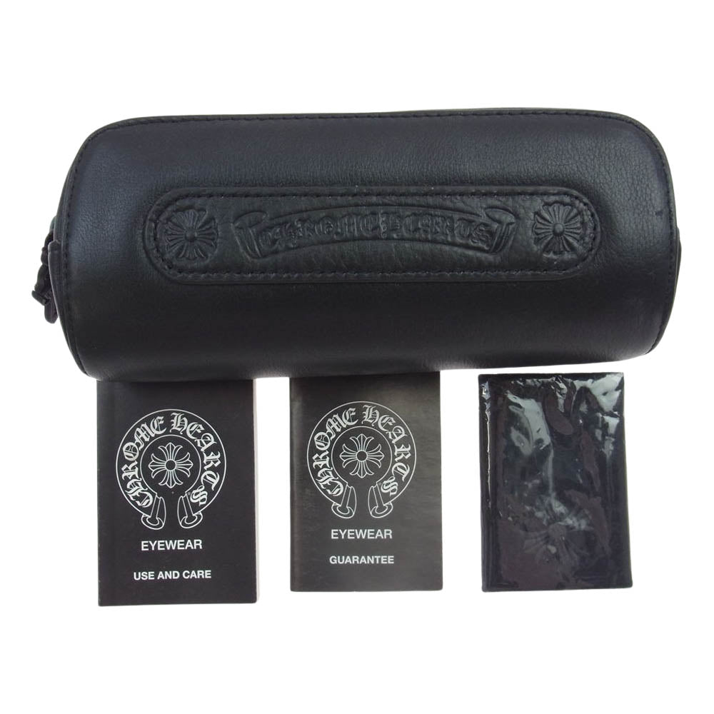 CHROME HEARTS クロムハーツ(原本無) PILLS Ⅱ PLAT プラチナフレーム フローラル テンプルリムレス 縁無し 眼鏡 メガネ アイウェア ブラウン系 シルバー系 49□22-144【中古】