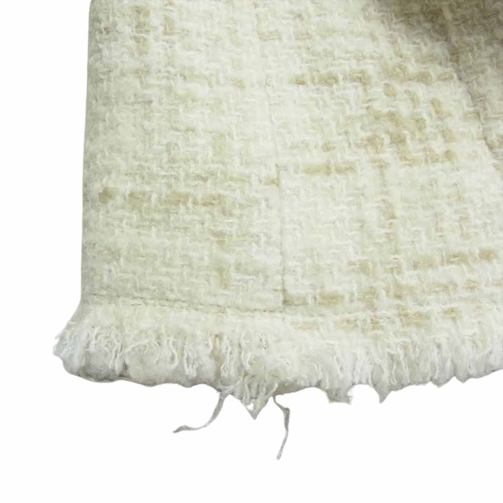 クラネ 22AW 13103-0392 NO COLOR TWEED JACKET ノーカラー ツイード ウール ジャケット ホワイト系 1【極上美品】【中古】