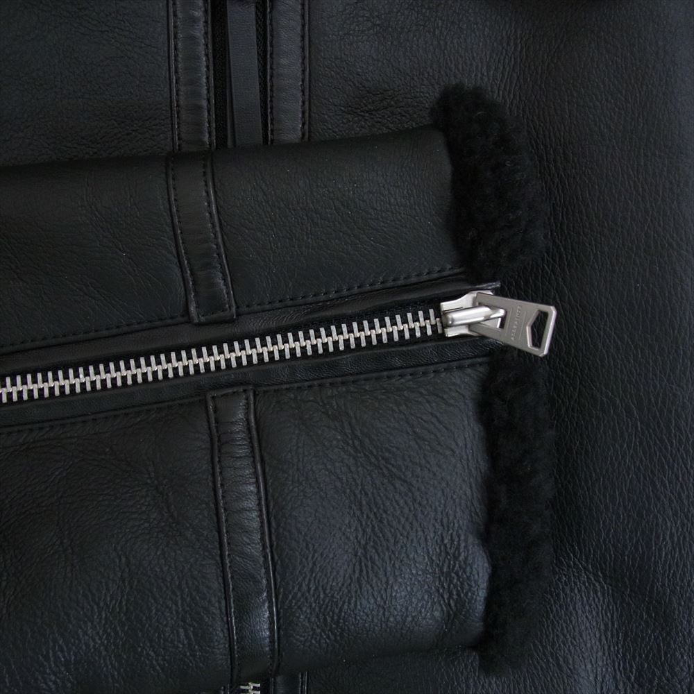 オールセインツ AS378606R 2023年モデル ASHFORD SHEARLING JACKET アッシュフォード シャーリング リアルムートン ジャケット ブラック系 M【美品】【中古】