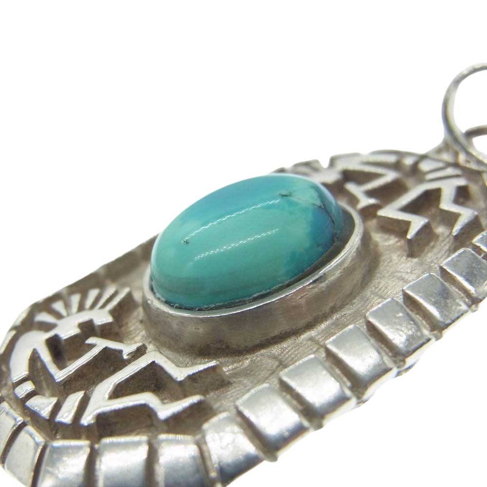 SAAD サード サンフェイス ココペリ ターコイズ ペンダントトップ シルバー系【中古】