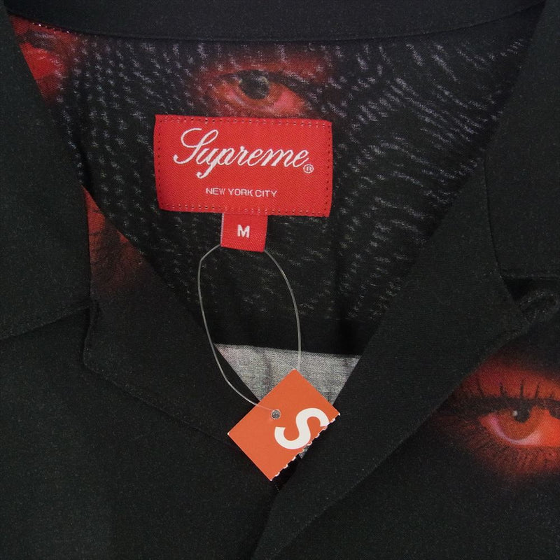 Supreme シュプリーム 19AW Eyes Rayon S/S Shirt アイズ レーヨン 半袖 シャツ ブラック系 M【中古】